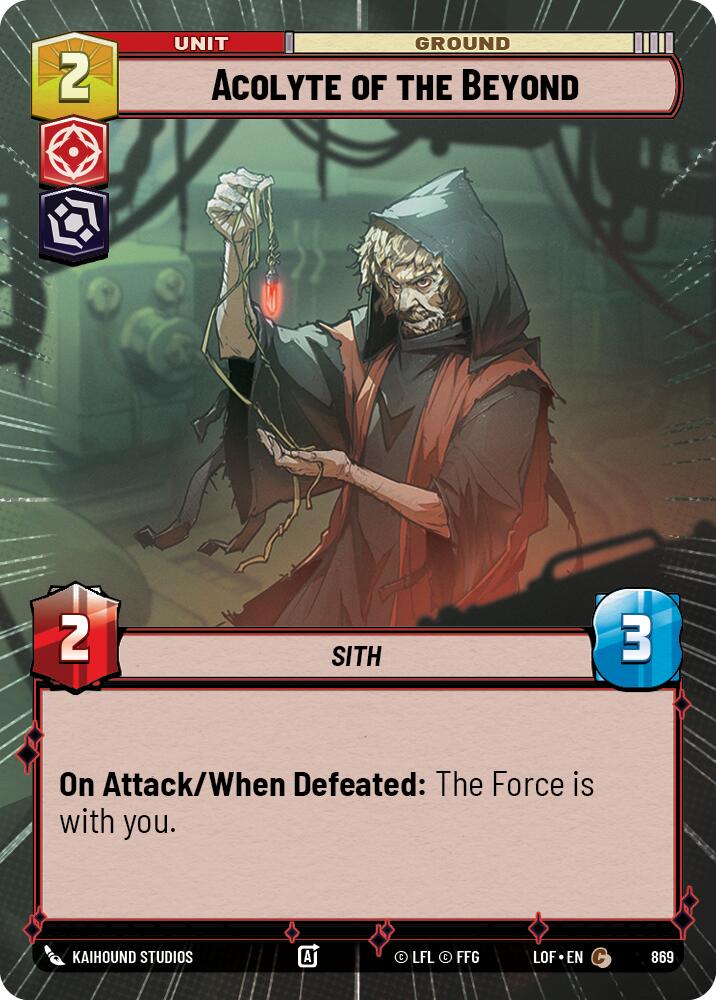 Acolyte of the Beyond (869) (Hyperspace Foil) (869) [Legends of the Force] | Deep Dive Games St. Marys