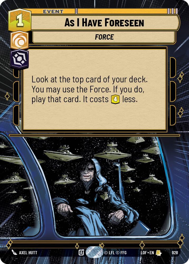 As I Have Foreseen (928) (Hyperspace Foil) (928) [Legends of the Force] | Deep Dive Games St. Marys