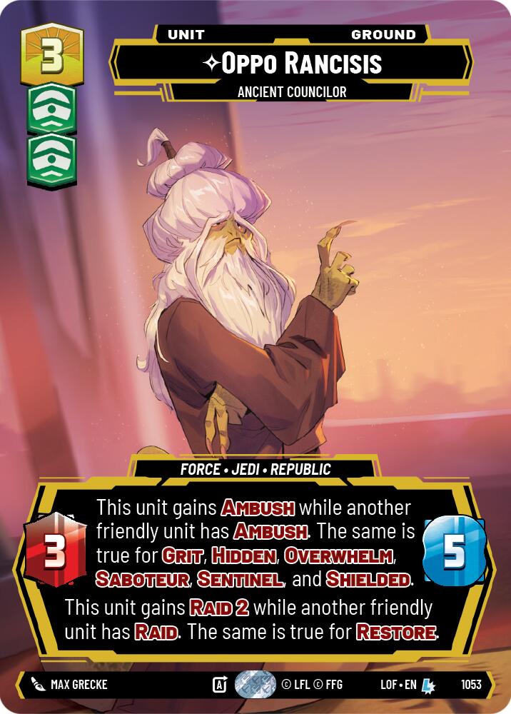 Oppo Rancisis - Ancient Councilor (1053) (Prestige) (1053) [Legends of the Force] | Deep Dive Games St. Marys