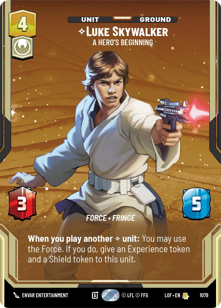Luke Skywalker - A Hero's Beginning (1079) (Prestige Foil) (1079) [Legends of the Force] | Deep Dive Games St. Marys