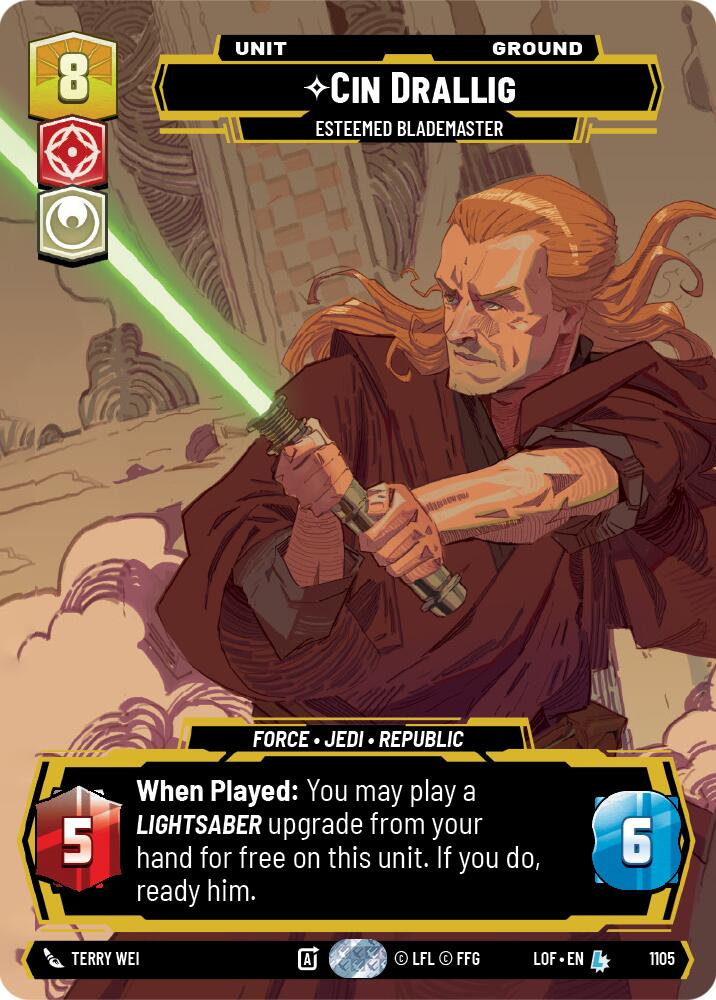 Cin Drallig - Esteemed Blademaster (1105) (Prestige Foil) (1105) [Legends of the Force] | Deep Dive Games St. Marys