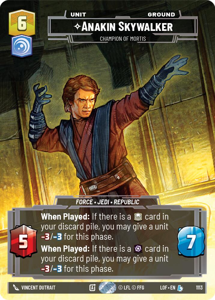 Anakin Skywalker - Champion of Mortis (1113) (Prestige Foil) (1113) [Legends of the Force] | Deep Dive Games St. Marys
