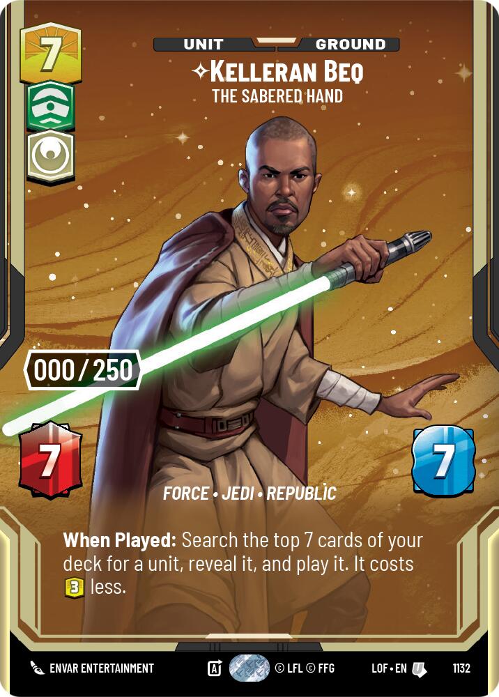 Kelleran Beq - The Sabered Hand (1132) (Serialized) (1132) [Legends of the Force] | Deep Dive Games St. Marys