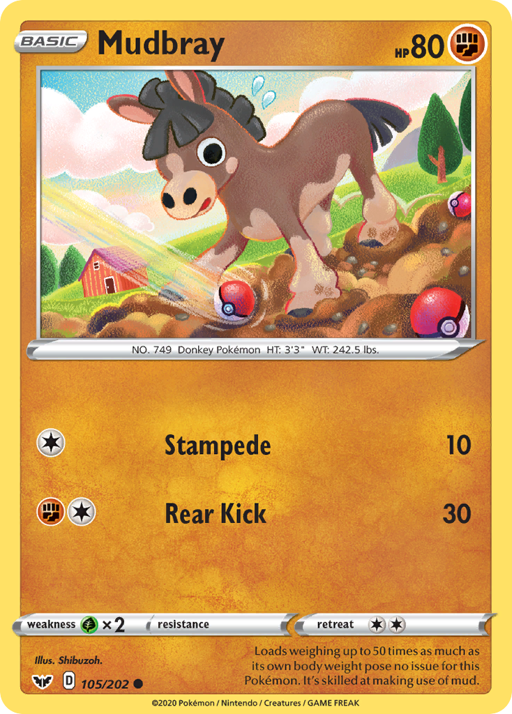 Mudbray (105/202) [Sword & Shield: Base Set] | Deep Dive Games St. Marys
