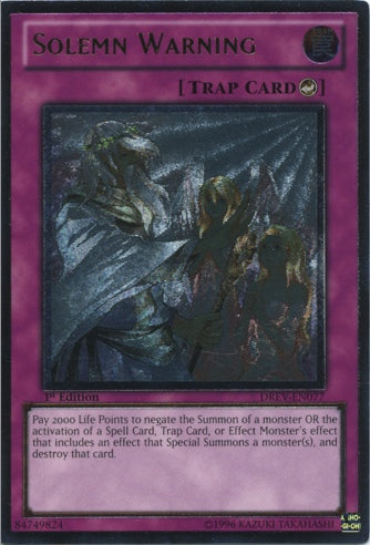 Solemn Warning [DREV-EN077] Ultimate Rare | Deep Dive Games St. Marys