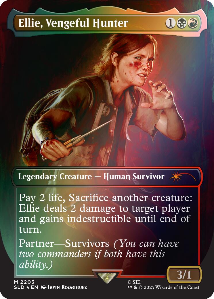 Ellie, Vengeful Hunter (Rainbow Foil) [Secret Lair Drop Series] | Deep Dive Games St. Marys