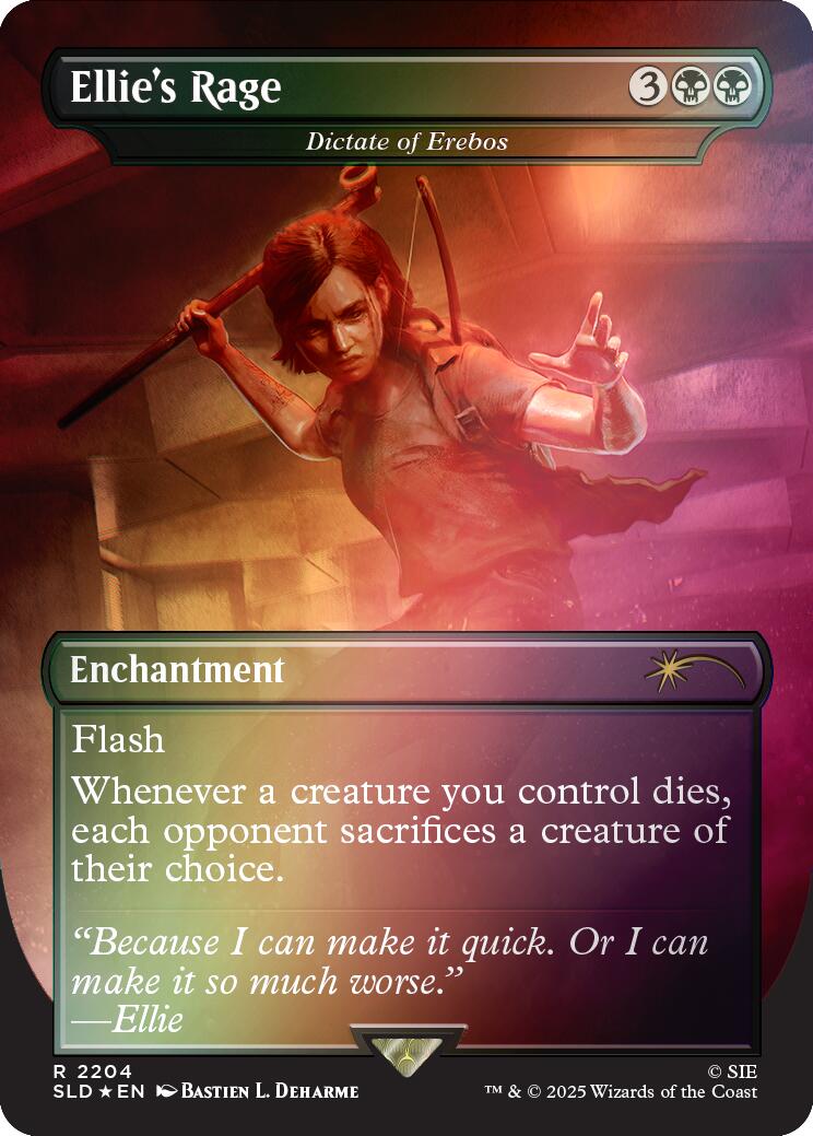 Ellie's Rage - Dictate of Erebos (Rainbow Foil) [Secret Lair Drop Series] | Deep Dive Games St. Marys