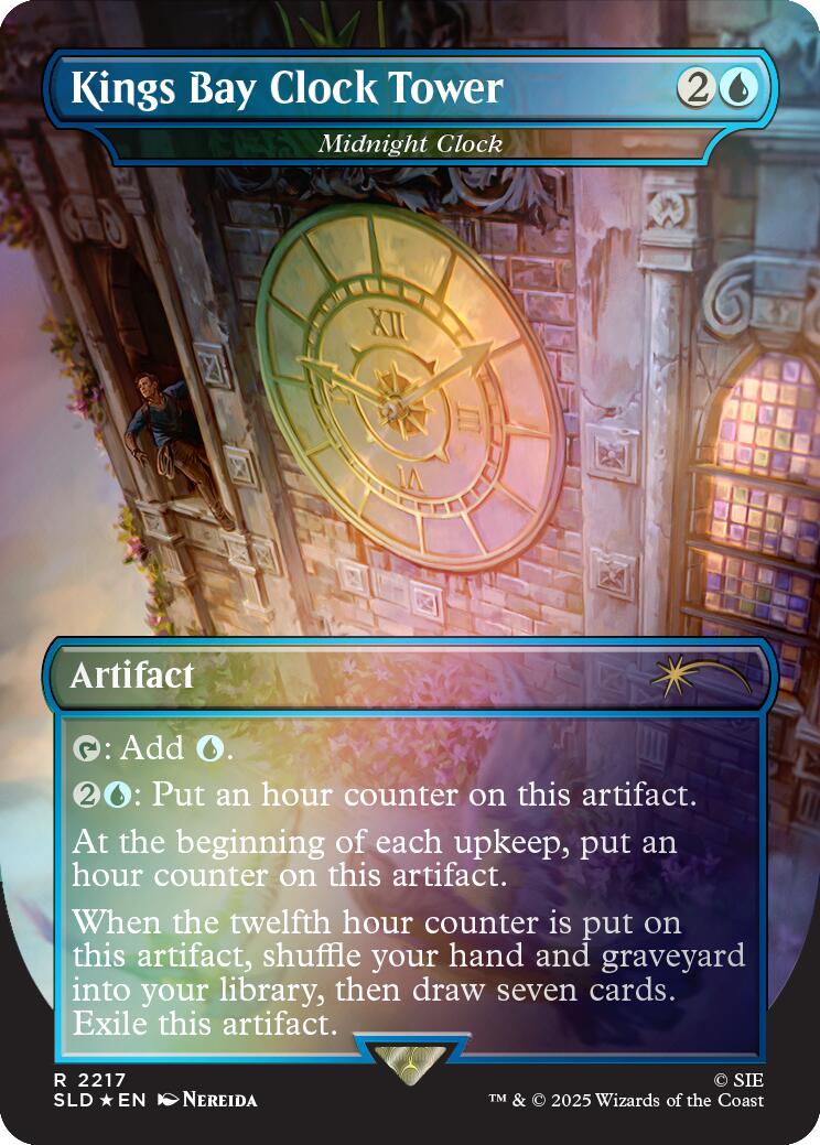 Kings Bay Clock Tower - Midnight Clock (Rainbow Foil) [Secret Lair Drop Series] | Deep Dive Games St. Marys