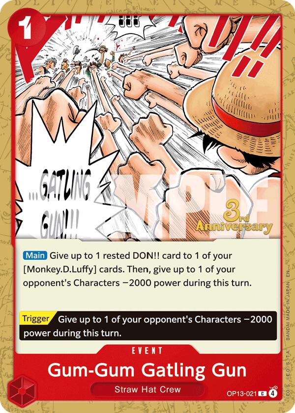 Gum-Gum Gatling Gun [Carrying On His Will: 3rd Anniversary Tournament Cards] | Deep Dive Games St. Marys