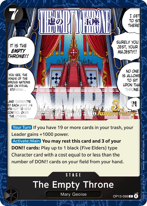 The Empty Throne [Carrying On His Will: 3rd Anniversary Tournament Cards] | Deep Dive Games St. Marys