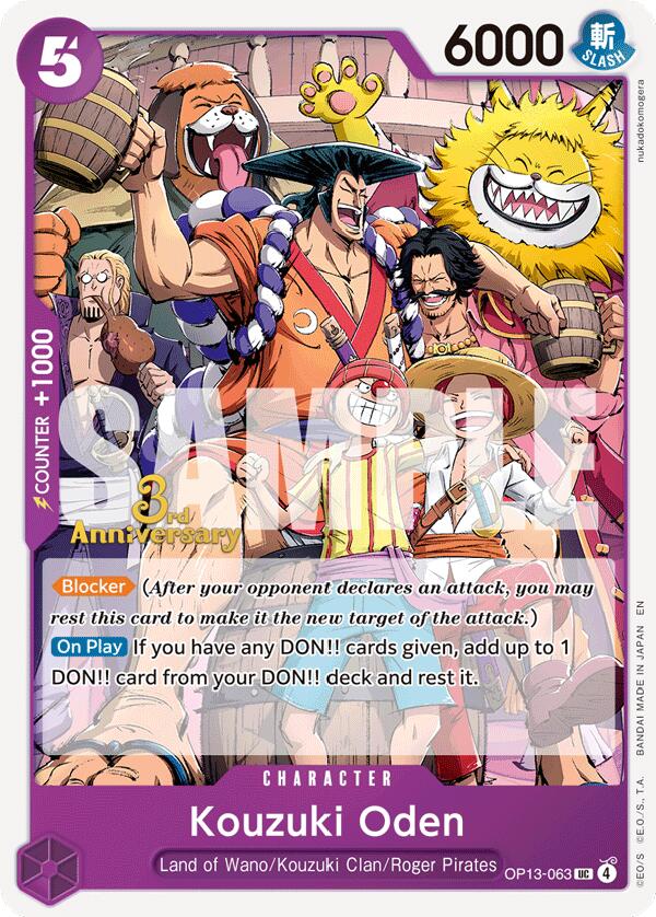 Kouzuki Oden [Carrying On His Will: 3rd Anniversary Tournament Cards] | Deep Dive Games St. Marys