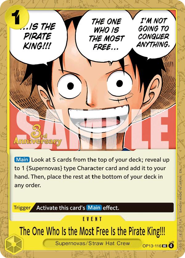 The One Who Is the Most Free Is the Pirate King!!! [Carrying On His Will: 3rd Anniversary Tournament Cards] | Deep Dive Games St. Marys