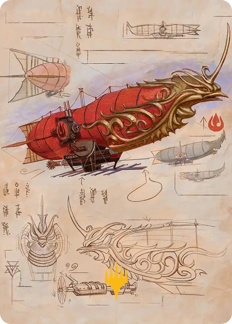 Phoenix Fleet Airship Art Card (Gold-Stamped Planeswalker Symbol) [Avatar: The Last Airbender Art Series] | Deep Dive Games St. Marys