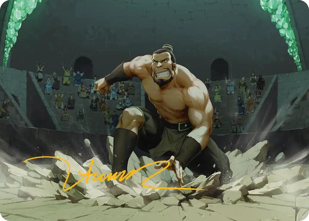 The Boulder, Ready to Rumble Art Card (Gold-Stamped Signature) [Avatar: The Last Airbender Art Series] | Deep Dive Games St. Marys