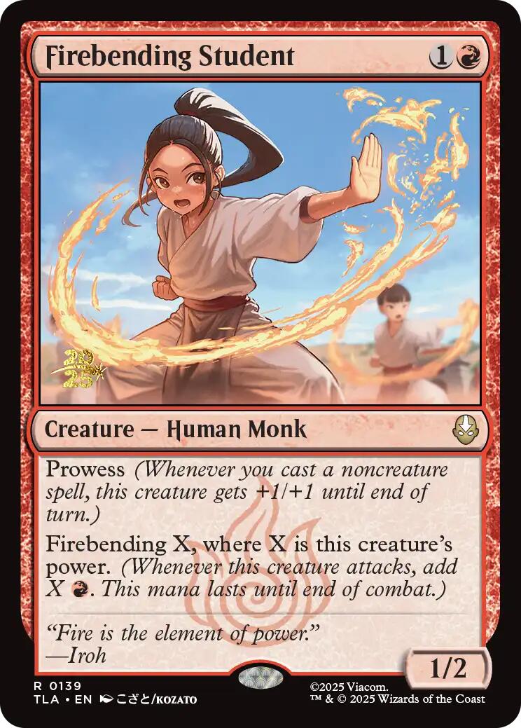 Firebending Student [Avatar: The Last Airbender Prerelease Cards] | Deep Dive Games St. Marys