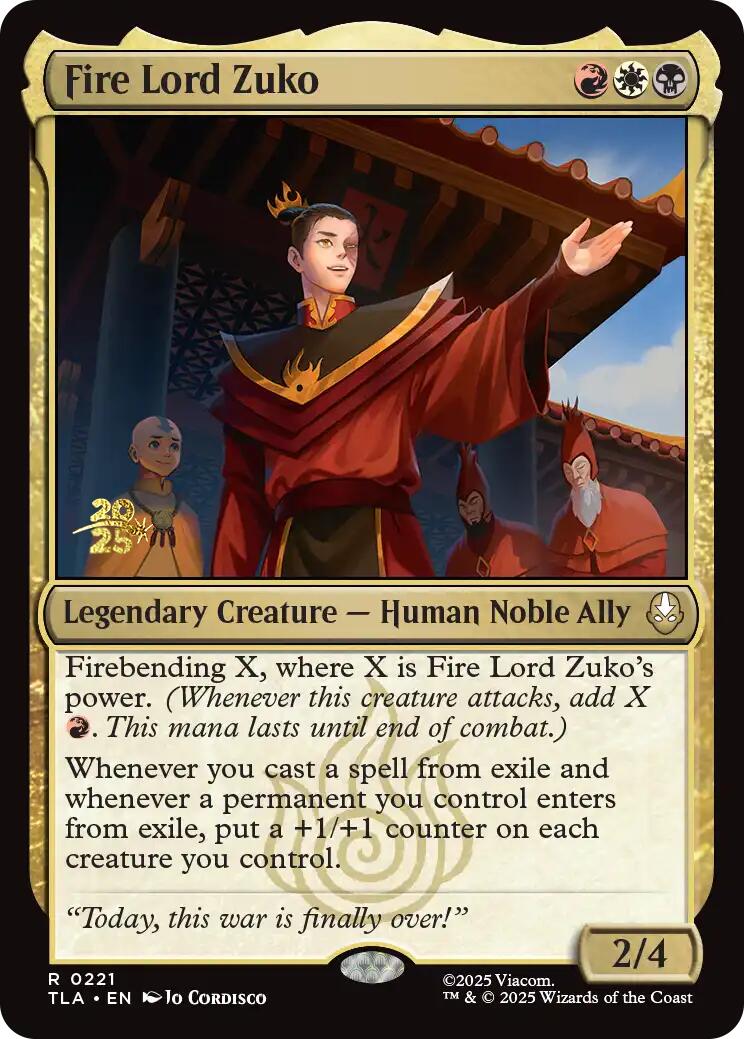 Fire Lord Zuko [Avatar: The Last Airbender Prerelease Cards] | Deep Dive Games St. Marys