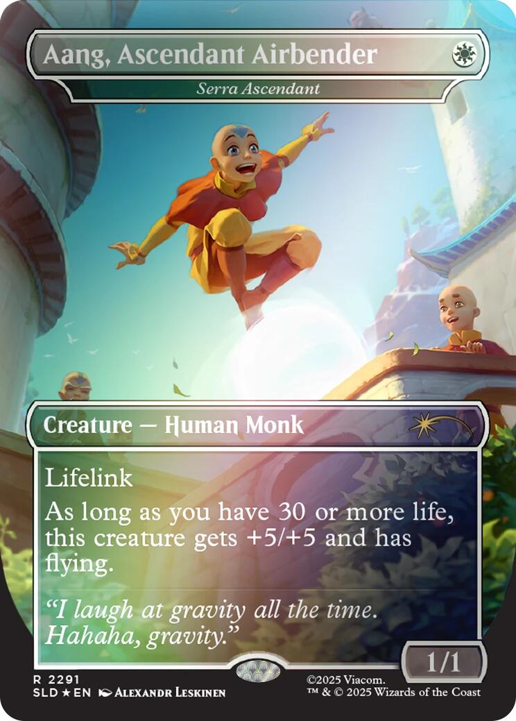 Aang, Ascendant Airbender - Serra Ascendant (Rainbow Foil) [Secret Lair Drop Series] | Deep Dive Games St. Marys