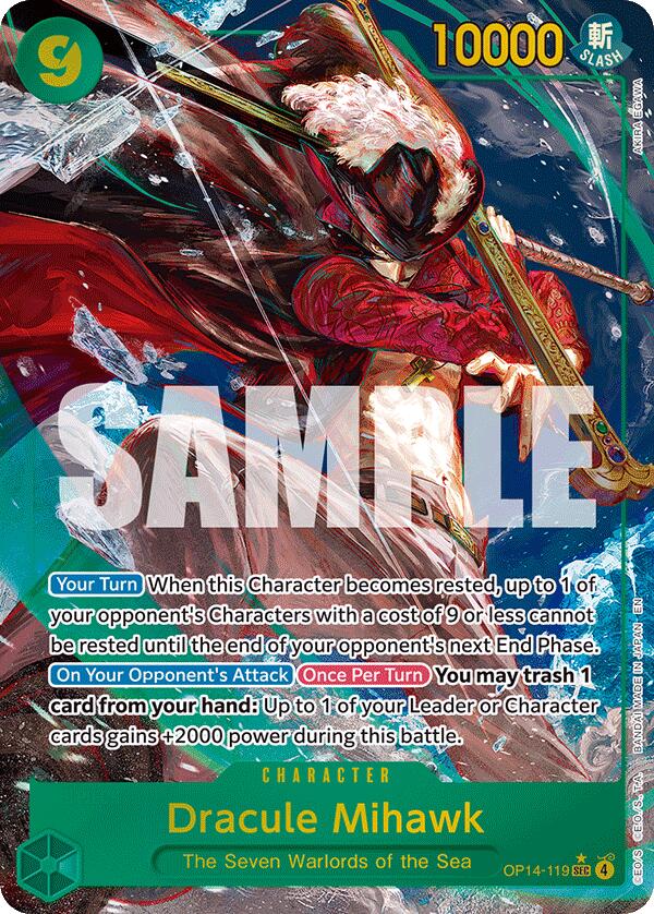 Dracule Mihawk (OP14-119) (Alternate Art) [The Azure Sea's Seven] | Deep Dive Games St. Marys