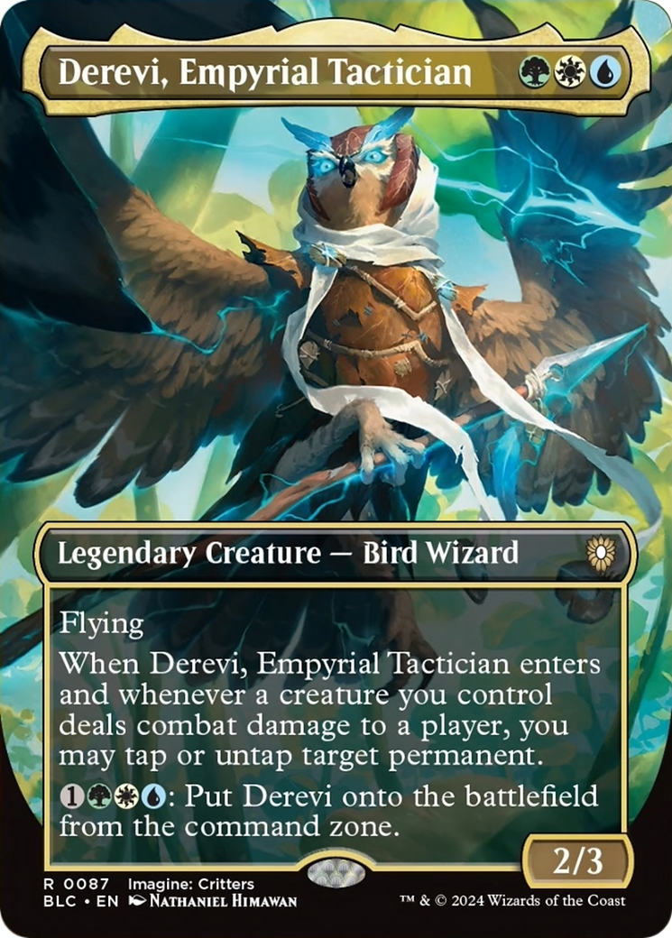 Derevi, Empyrial Tactician (Borderless) [Bloomburrow Commander] | Deep Dive Games St. Marys