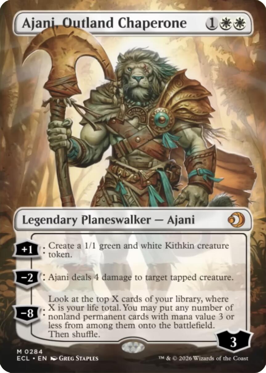 Ajani, Outland Chaperone (Borderless) [Lorwyn Eclipsed] | Deep Dive Games St. Marys
