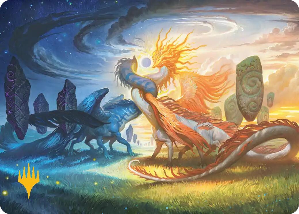 Celestial Reunion Art Card (19/54) (Gold-Stamped Planeswalker Symbol) [Lorwyn Eclipsed Art Series] | Deep Dive Games St. Marys