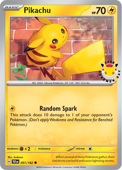 Pikachu (051/162) (Pokemon Day 2026) [Miscellaneous Cards] | Deep Dive Games St. Marys