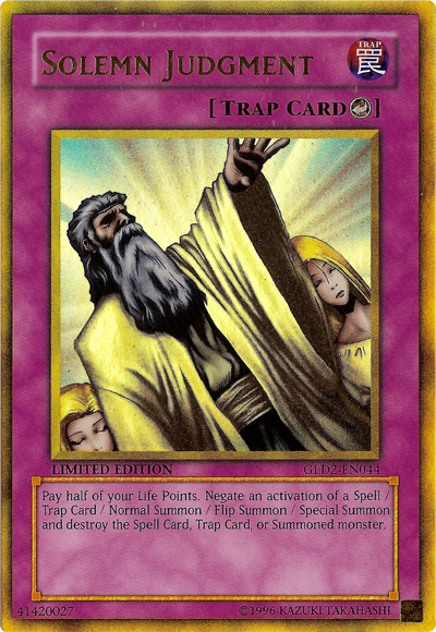 Solemn Judgment [GLD2-EN044] Ultra Rare | Deep Dive Games St. Marys