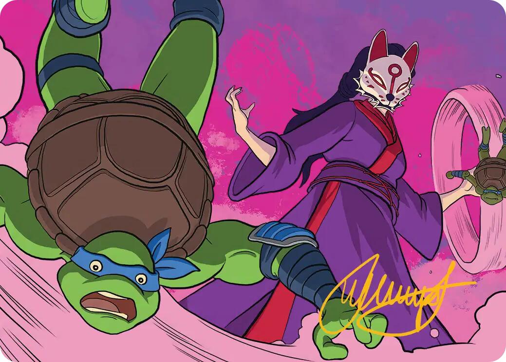 Kitsune's Technique Art Card (Gold-Stamped Signature) [Teenage Mutant Ninja Turtles Art Series] | Deep Dive Games St. Marys