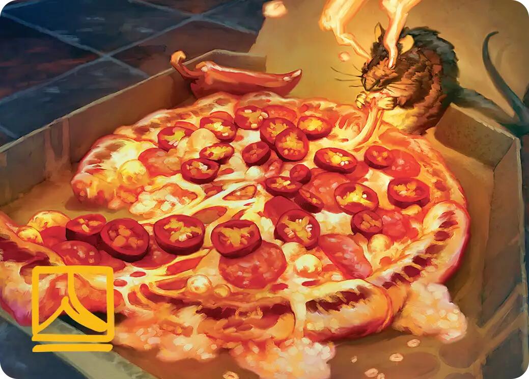 Spicy Oatmeal Pizza Art Card (Gold-Stamped Signature) [Teenage Mutant Ninja Turtles Art Series] | Deep Dive Games St. Marys