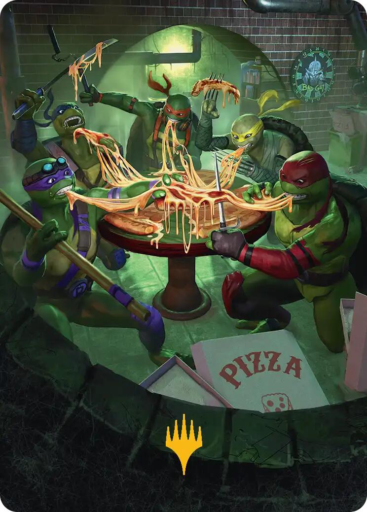 Food Chain Art Card (Gold-Stamped) [Teenage Mutant Ninja Turtles Art Series] | Deep Dive Games St. Marys