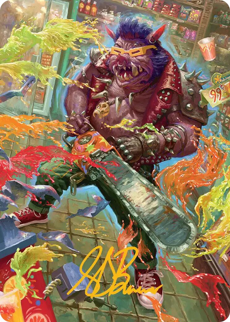 Bebop, Porcine Punk Art Card (Gold-Stamped Signature) [Teenage Mutant Ninja Turtles Art Series] | Deep Dive Games St. Marys