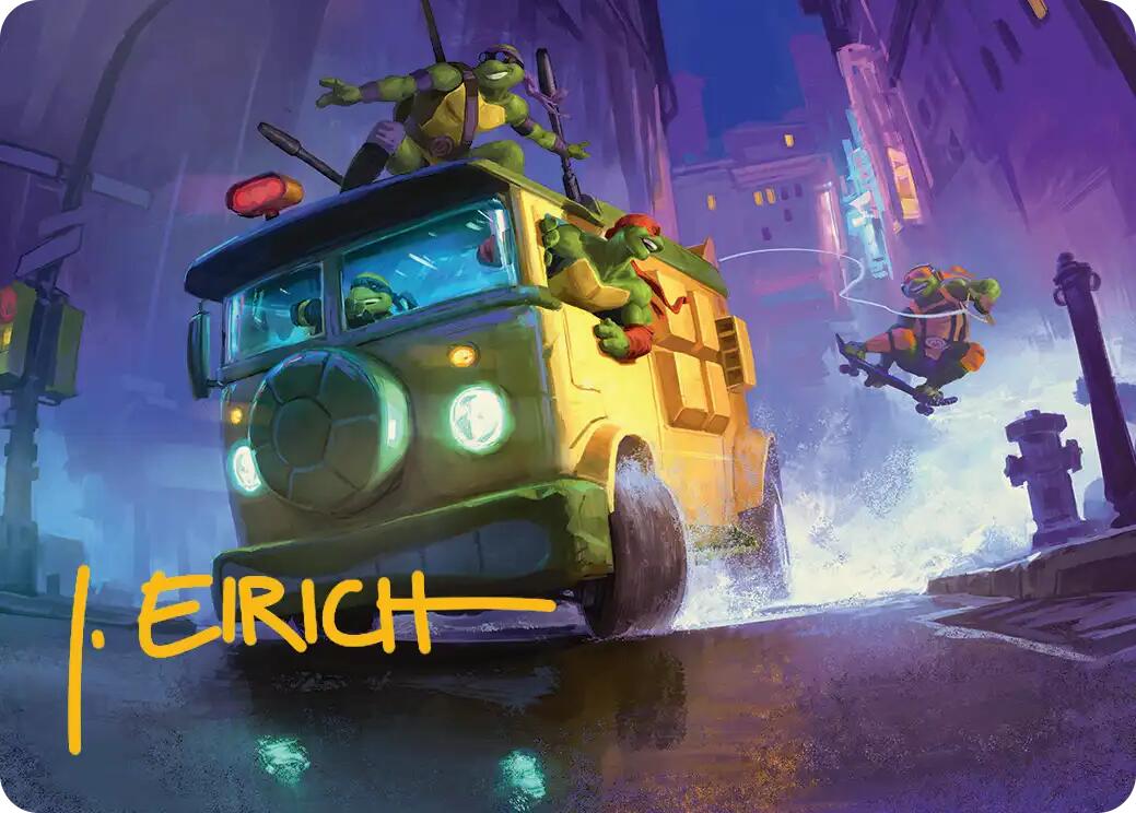 Turtle Van Art Card (Gold-Stamped Signature) [Teenage Mutant Ninja Turtles Art Series] | Deep Dive Games St. Marys