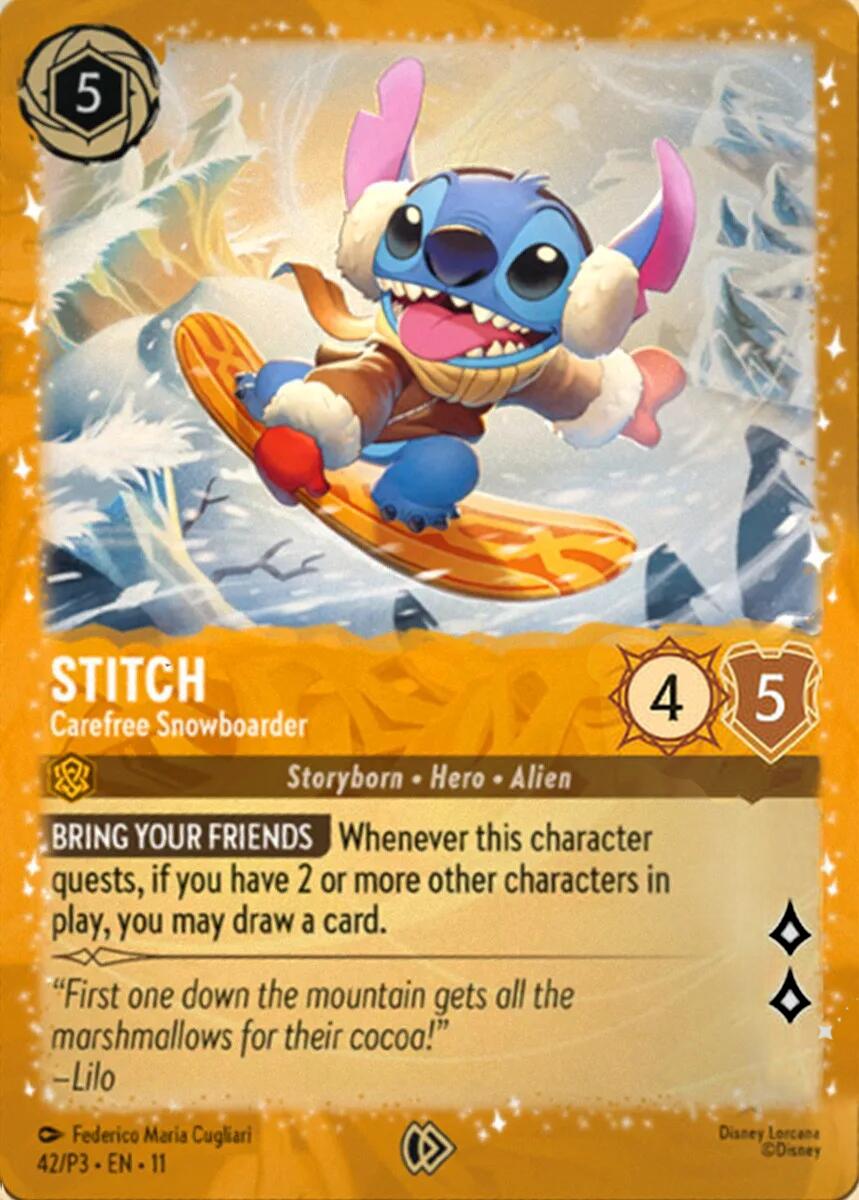 Stitch - Carefree Snowboarder (42) [Promo Cards] | Deep Dive Games St. Marys