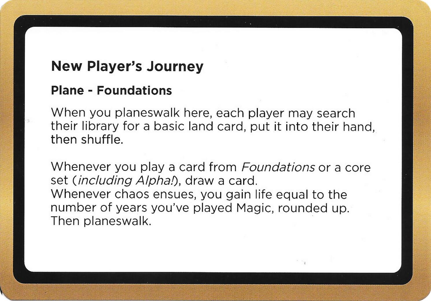 New Player's Journey (Black Lotus Unknown Planechase) [Oversize Cards] | Deep Dive Games St. Marys