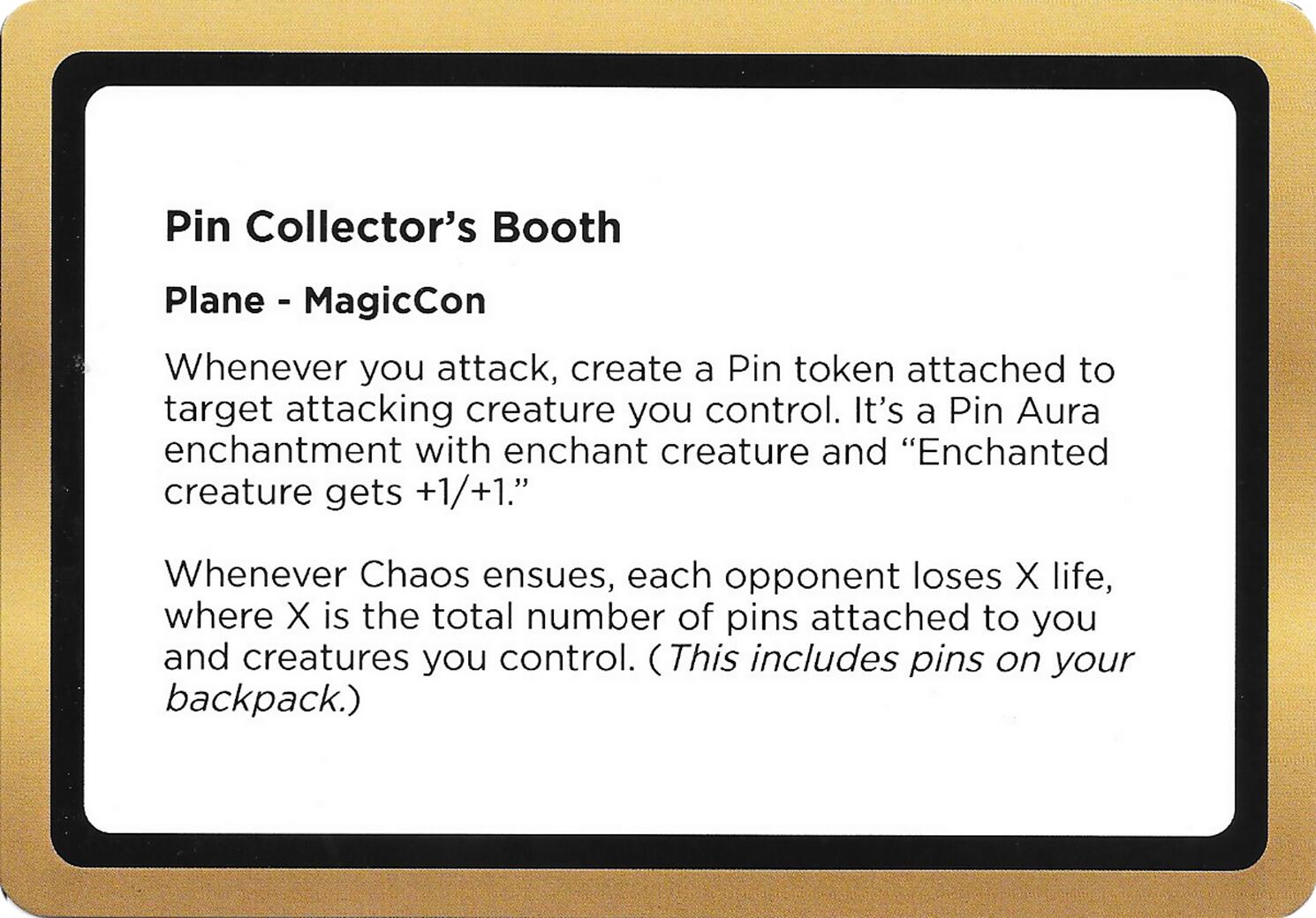 Pin Collector's Booth (Black Lotus Unknown Planechase) [Oversize Cards] | Deep Dive Games St. Marys