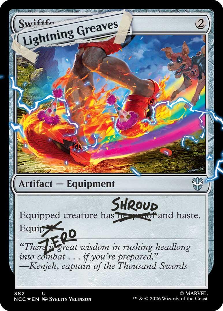 Lightning Greaves (382) (Pool Party Foil) [Secret Lair Drop Series] | Deep Dive Games St. Marys