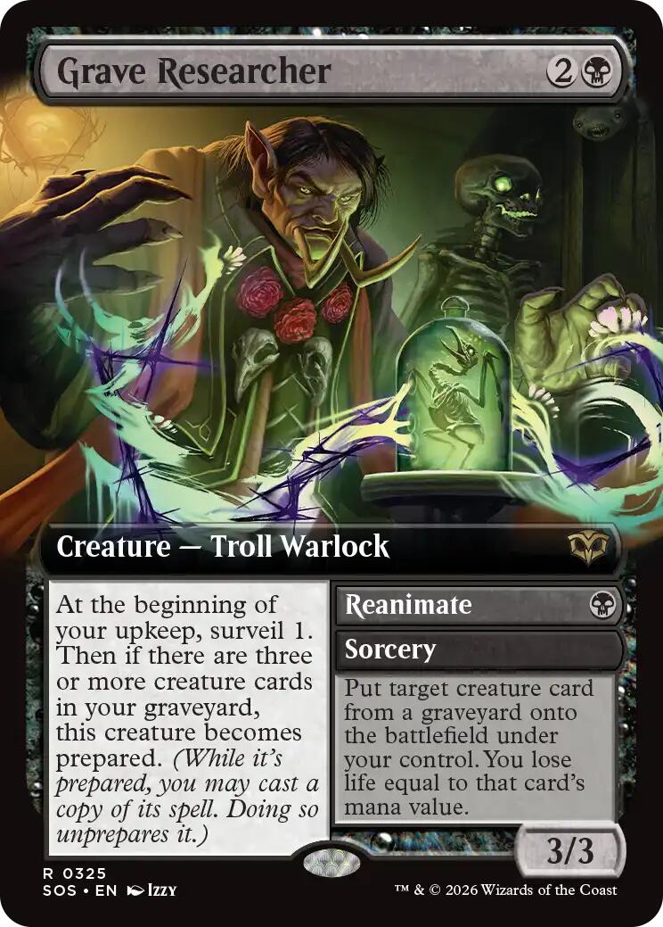 Grave Researcher (Extended Art) [Secrets of Strixhaven] | Deep Dive Games St. Marys