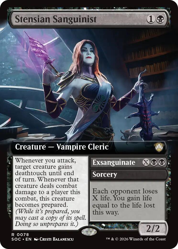 Stensian Sanguinist (Extended Art) [Secrets of Strixhaven Commander] | Deep Dive Games St. Marys