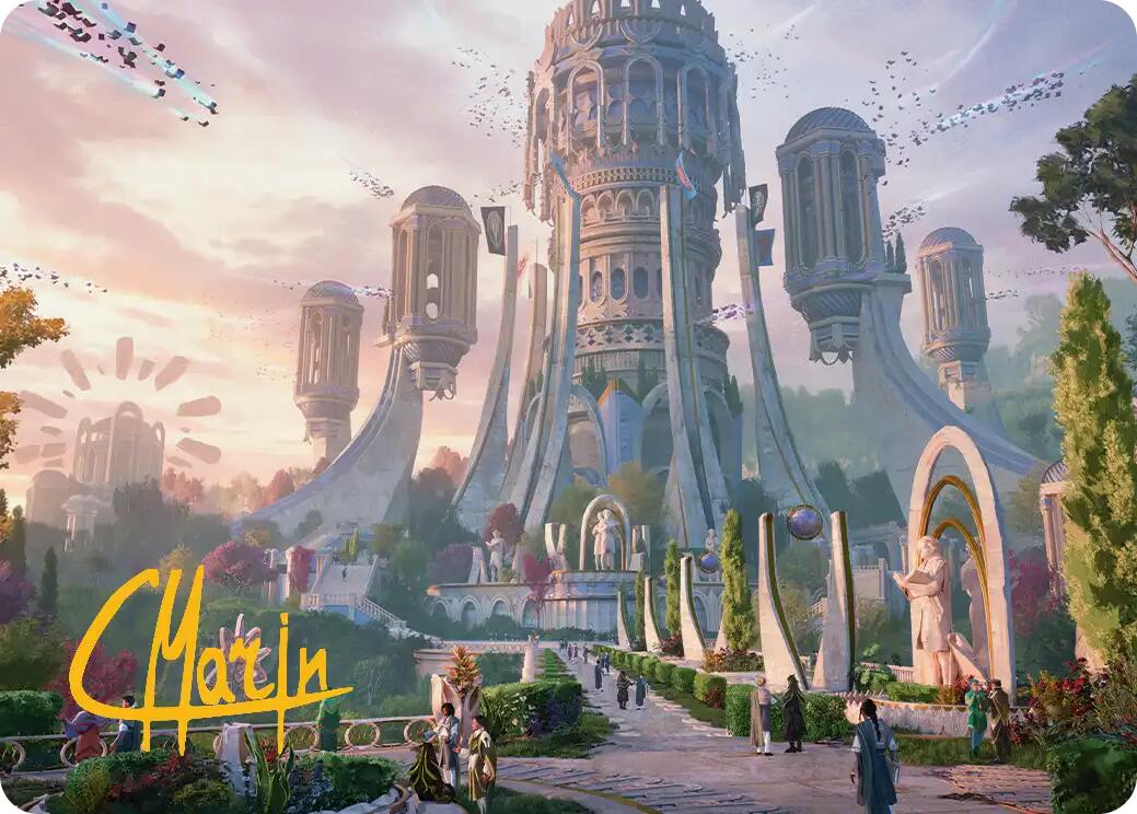 Command Tower Art Card (Gold-Stamped Signature) [Secrets of Strixhaven Art Series] | Deep Dive Games St. Marys