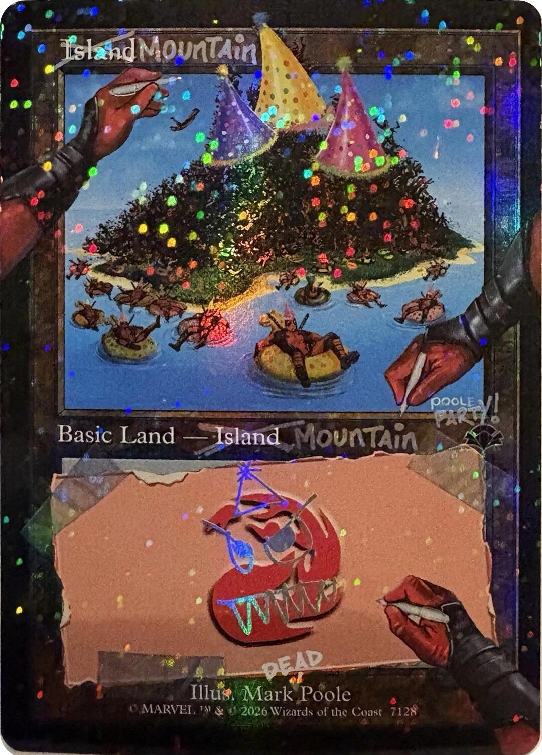 Mountain (7128) (Pool Party Foil) [Secret Lair Drop Series] | Deep Dive Games St. Marys