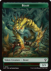 Beast // Fractal (0004) Double-Sided Token [Secrets of Strixhaven Commander Tokens] | Deep Dive Games St. Marys
