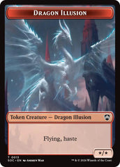 Dragon Illusion // Elemental (0019) Double-Sided Token [Secrets of Strixhaven Commander Tokens] | Deep Dive Games St. Marys