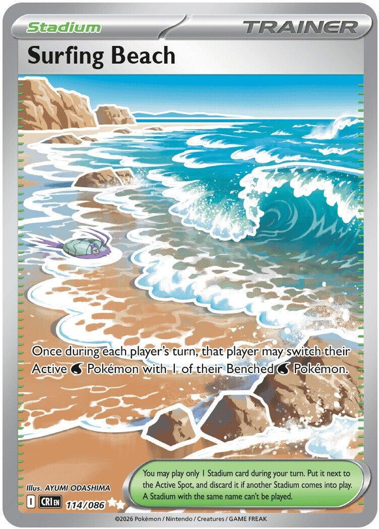 Surfing Beach (114/086) [Mega Evolution: Chaos Rising] | Deep Dive Games St. Marys