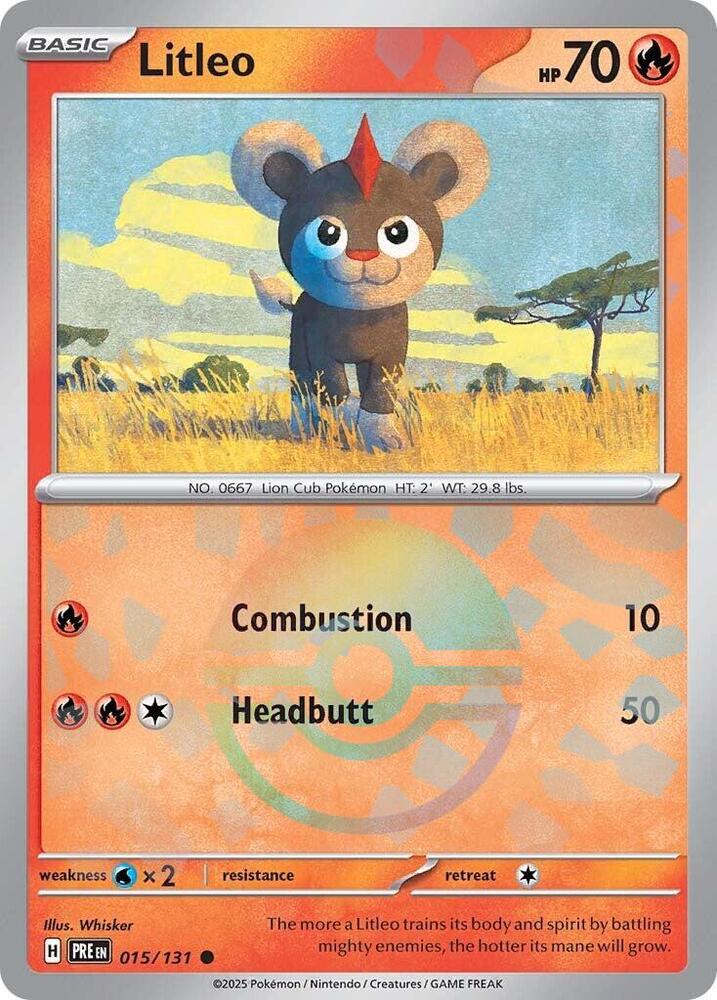 Litleo (015/131) (Poke Ball Pattern) [Scarlet & Violet: Prismatic Evolutions] | Deep Dive Games St. Marys