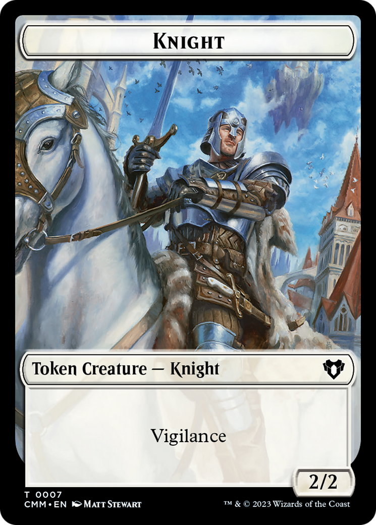 Knight Token [Commander Masters Tokens] | Deep Dive Games St. Marys