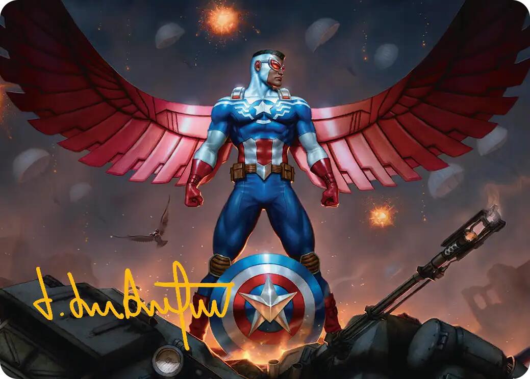 Captain America, Wings of Freedom Art Card (2/45) (Gold-Stamped Signature) [Marvel Super Heroes Art Series] | Deep Dive Games St. Marys