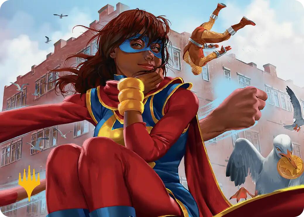 Ms. Marvel, Kamala Khan Art Card (Gold-Stamped Planeswalker Symbol) [Marvel Super Heroes Art Series] | Deep Dive Games St. Marys