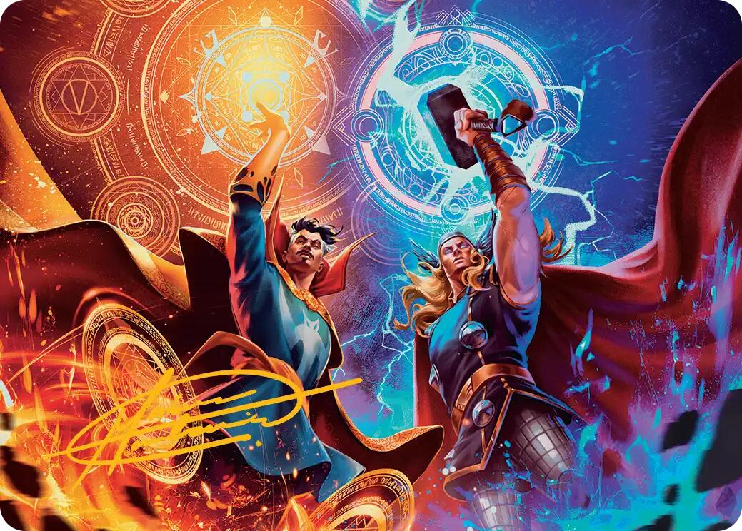 We Say Thee Nay! Art Card (Gold-Stamped Signature) [Marvel Super Heroes Art Series] | Deep Dive Games St. Marys