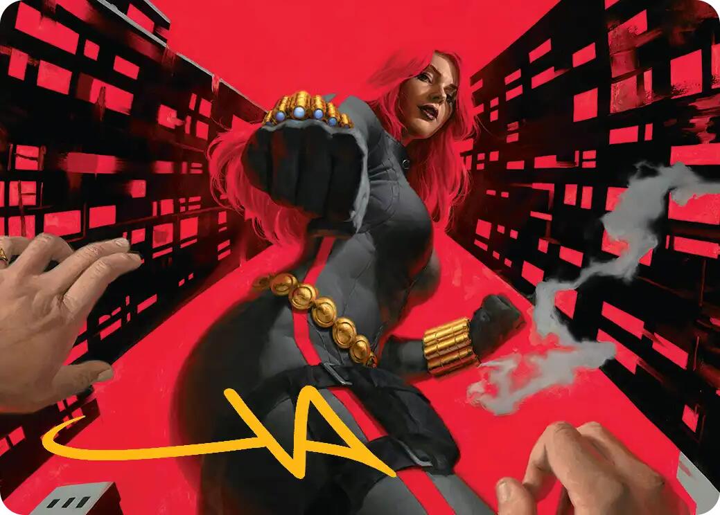 Black Widow, Deadly Hunter Art Card (Gold-Stamped Signature) [Marvel Super Heroes Art Series] | Deep Dive Games St. Marys