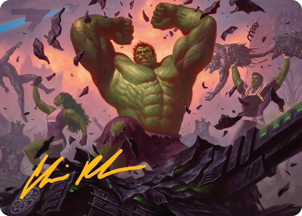 HULK SMASH! Art Card (Gold-Stamped Signature) [Marvel Super Heroes Art Series] | Deep Dive Games St. Marys